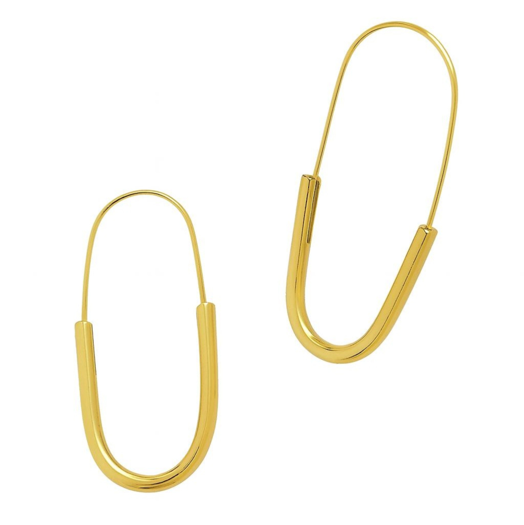 BECHTGOLD ,,U-Line" Stainless Steel 18 Karat vergoldete Damenohrringe